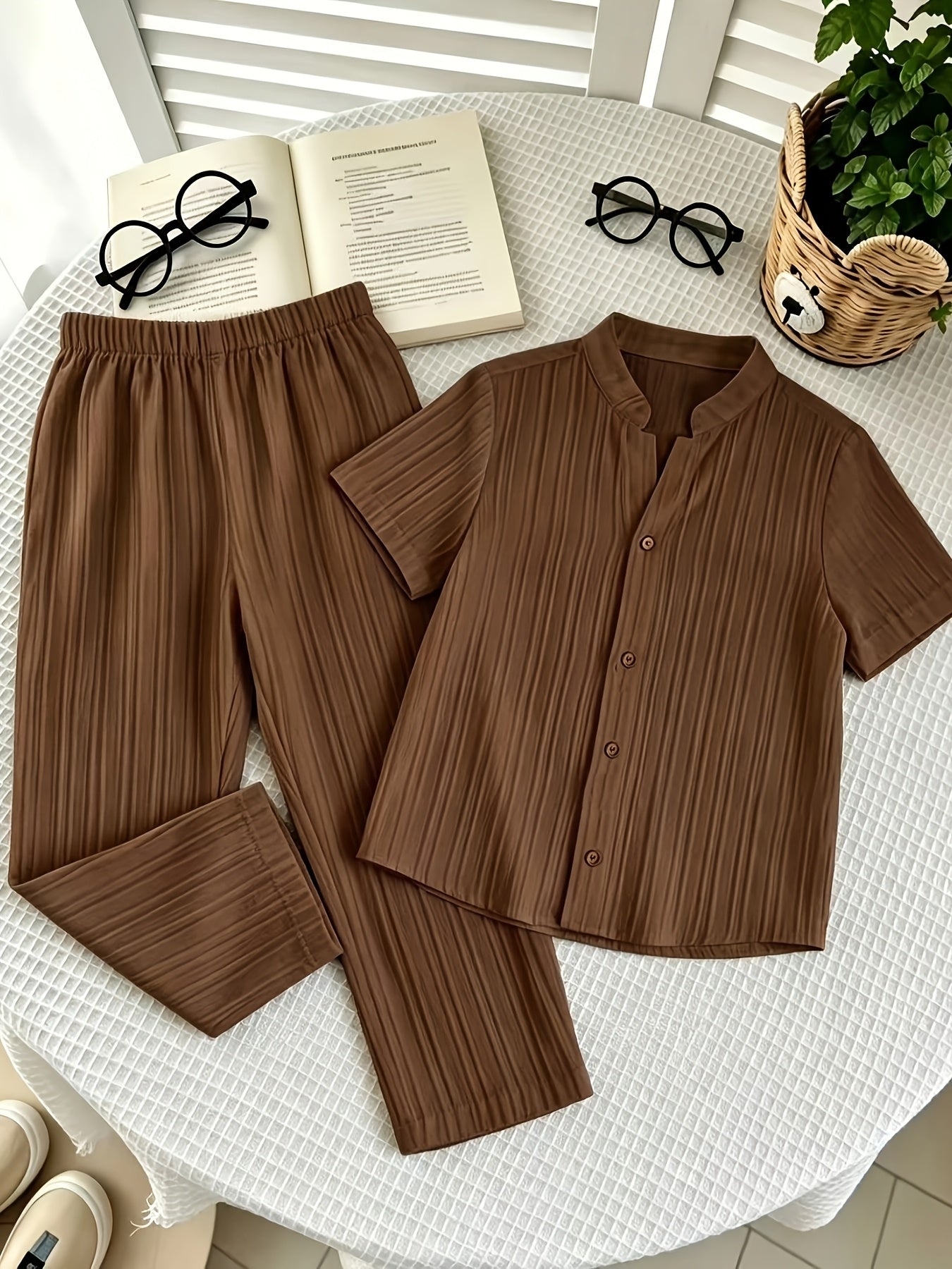 Boys' Vintage Chinese-Style Summer Set with Breathable Fabric