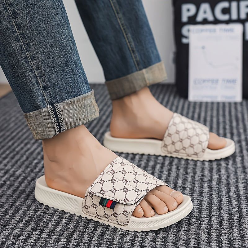 Men's Vintage Floral Slip-On Slippers with Thick EVA Sole