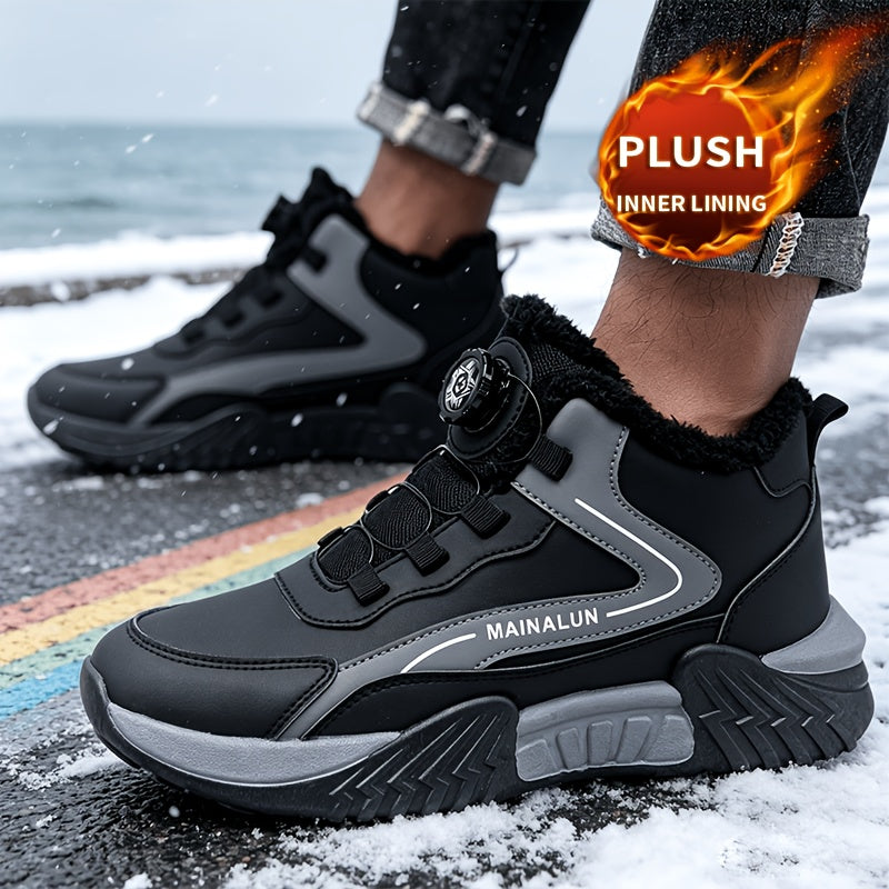 Men's Winter Tactical Ankle Boots with Warm Lining and BOA Buckle