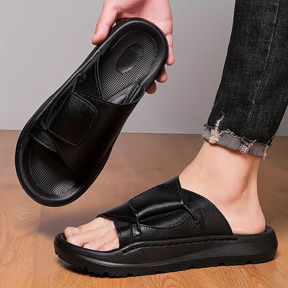 Men's Vintage All-Season Slip-On Slippers with EVA Sole