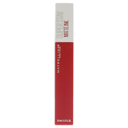Maybelline Super Stay Matte Ink Liquid Lipstick Makeup, Long Lasting High Impact Color, up to 16H Wear, Exhilarator, Ruby Red, 1 Count, Packaging May Vary
