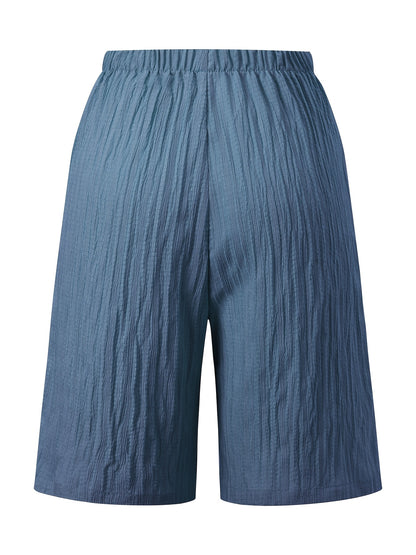 Women's Casual Solid Color Lightweight Summer Shorts Set