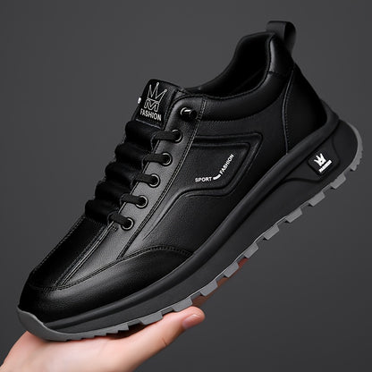 Men's Business Casual Sneakers Low Top Microfiber Leather