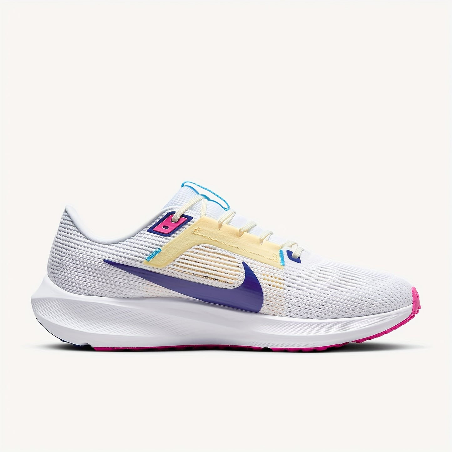 Nike Air Zoom Pegasus 40 Unisex Low-Top Running Shoes - White  Pink Accents, Breathable Fabric, Shock-Absorbing Cushioning, Durable Rubber Sole for Gym, Training  Casual Wear, Sneakers, Gym Footwear, Modern Athletic, Shocka