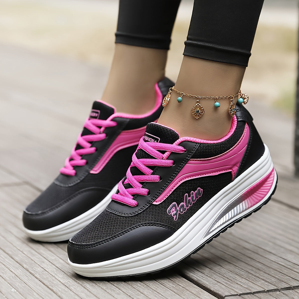 Women's Breathable Mesh Platform Sneakers, Casual Lace Up Outdoor Shoes, Comfortable Low Top Shoes  Plus Size