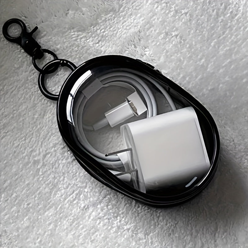 Compact Clear PVC Organizer Bag - շարժական պահեստ հեռախոսի լիցքավորիչների, ականջակալների, մալուխների և աքսեսուարների համար, դիմացկուն և անջրանցիկ
