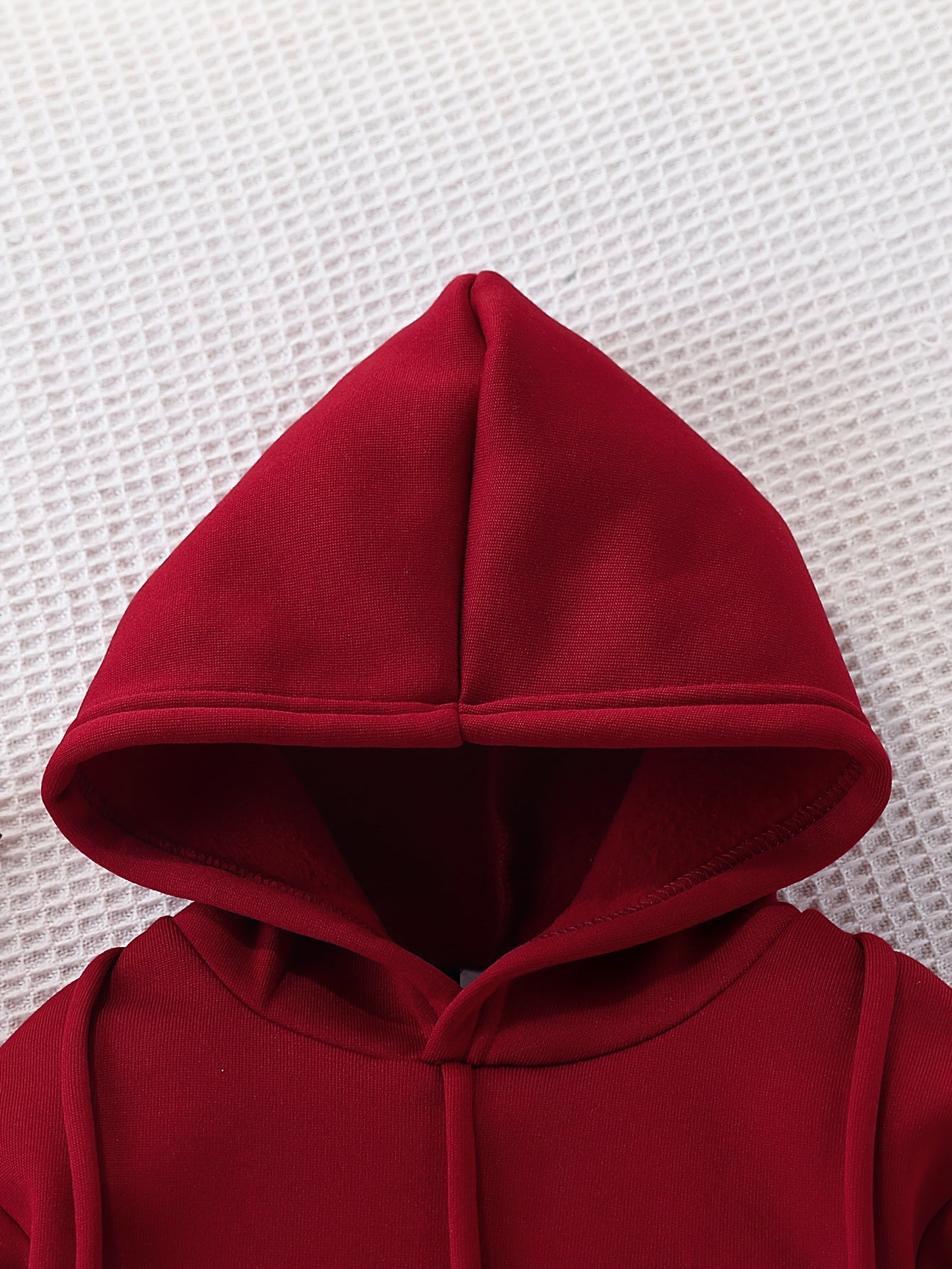 2pcs Girls' Fleece Hooded Sweatsuit Set - Oversized Hoodie & Jogger Pants with Elastic Waist, Thick Warm Winter Outfit, Machine Washable Red Sweatsuit for Casual Casual Attire & Clothing (Matching Outfit) - Cozy Fleece Fabric