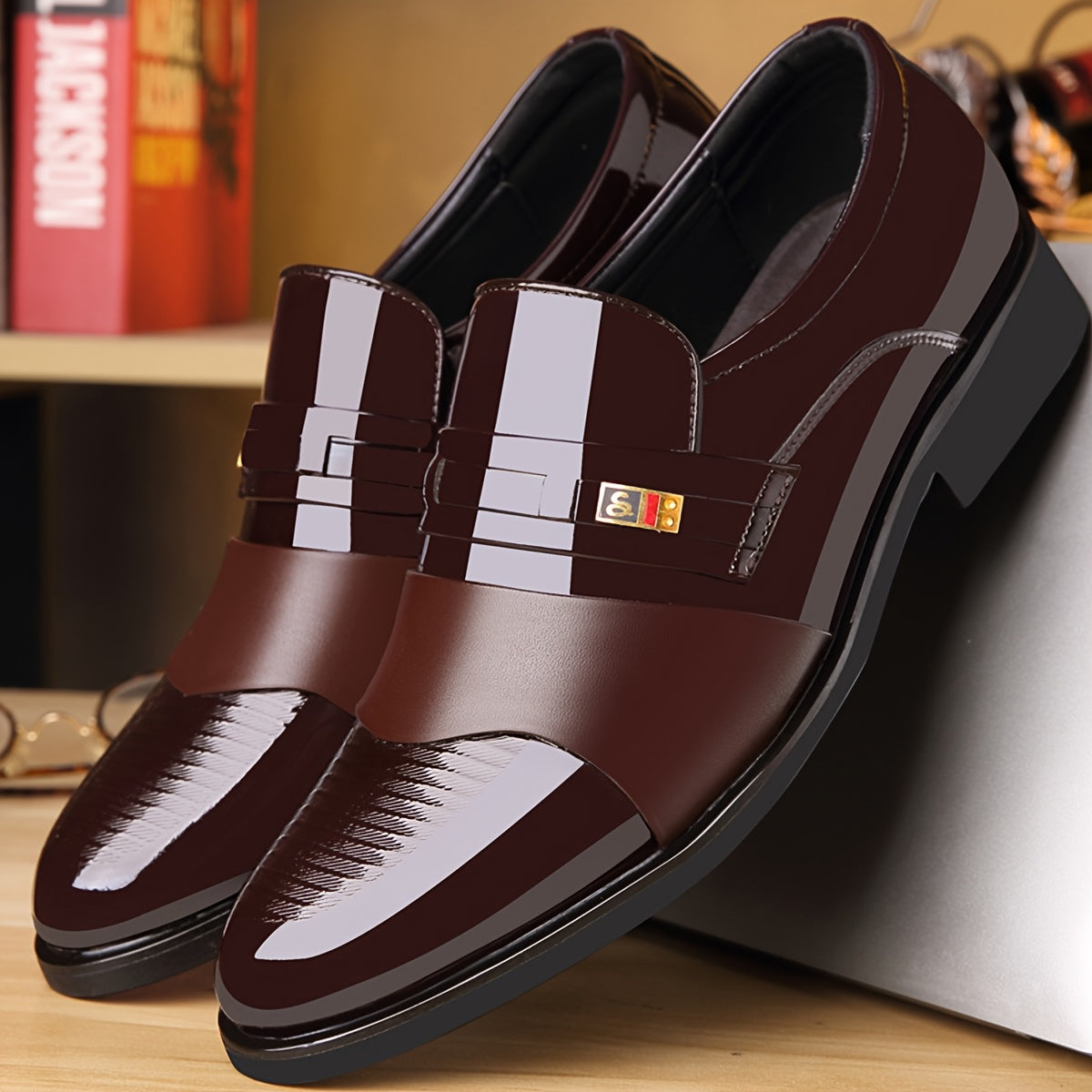 Men's Elegant PU Loafers - Business Casual Slip-On Dress Shoes