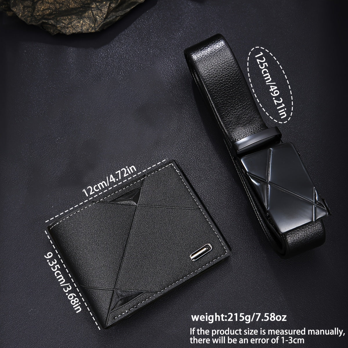 3pcs Men's Luxury Accessory Bundle: Wallet, Belt & Watch Matching Set - Elegant Complete Outfit for Daily Wear, Special Occasions & Gift (Wallet, Belt, Watch) - No - Stylish & Convenient for Modern Men