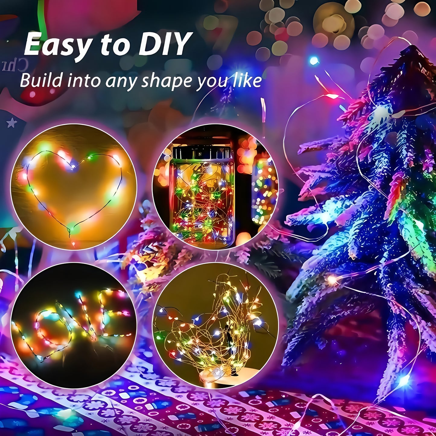 USB-Powered LED Fairy Lights with Remote Control - Copper Silvery Wire Garland for Weddings, Parties, Holidays, Birthdays, Halloween & Christmas Decor