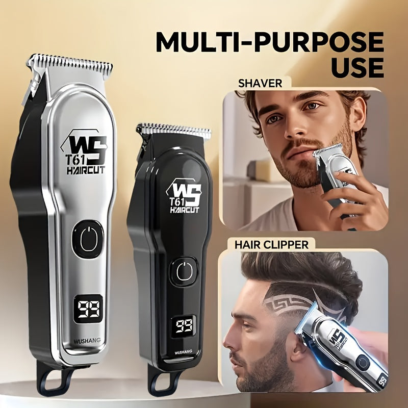1 անլար մազ կտրող և մորուքի կտրող մեքենա տղամարդկանց համար LCD էկրանով, պրոֆեսիոնալ USB լիցքավորվող խնամքի հավաքածու - դիմացկուն և փոխադրելի հայրերի օրվա/ծննդյան օրվա կամ տոնական նվերների համար