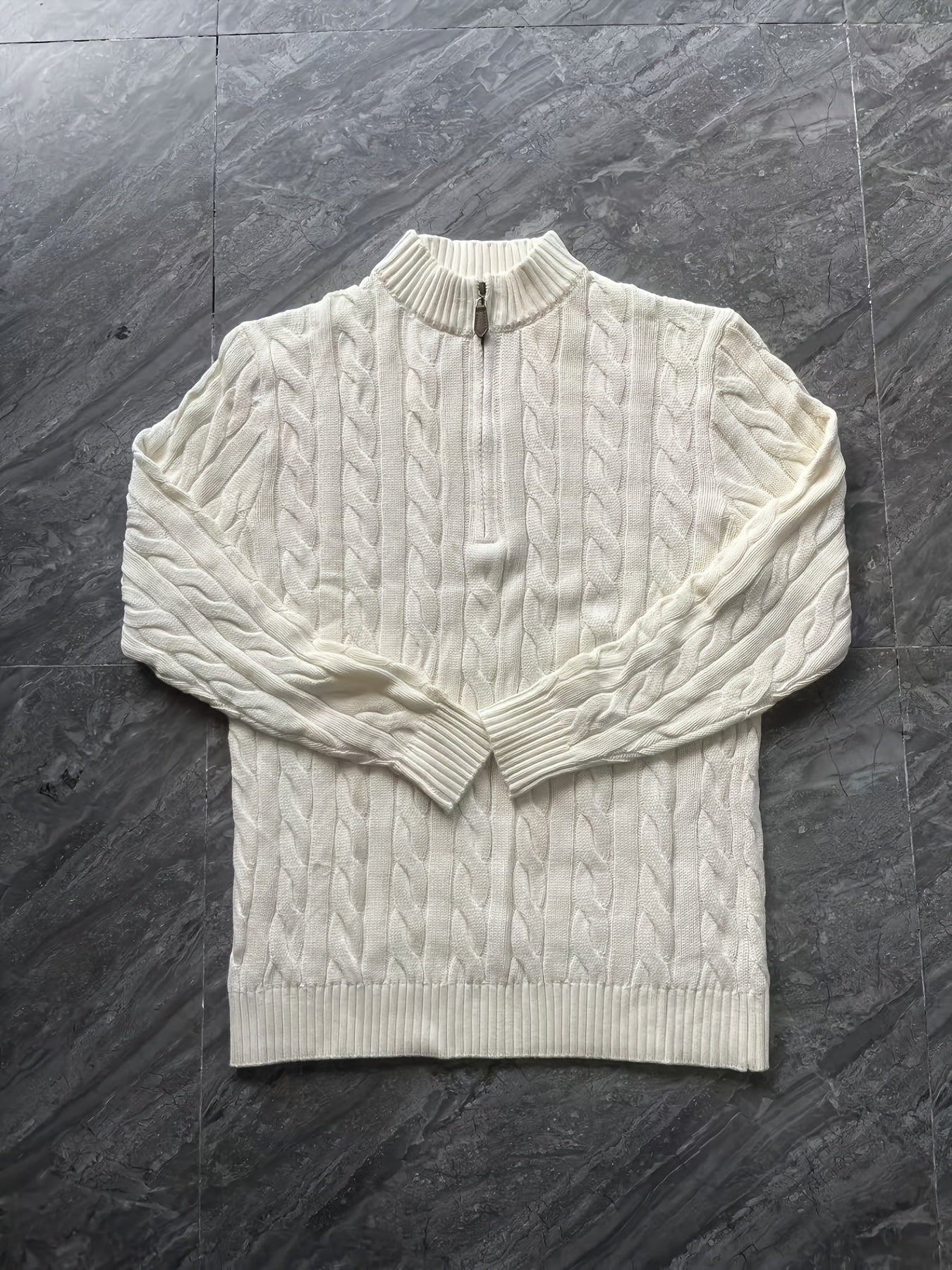 Men'S Casual Knit Sweater with a Half-Zip And Stand Collar, Perfect for a Relaxed Autumn And Winter Style