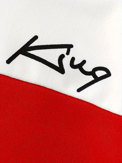 2 հատ տղայի «Թագավորական» նախշերով գլխարկով հանդերձանք, ոճային գունային բլոկներով կարված գլխարկի և տաբատի հավաքածու, մանկական հագուստ աշուն/ձմեռ բացօթյա հագուստի համար, որպես նվեր