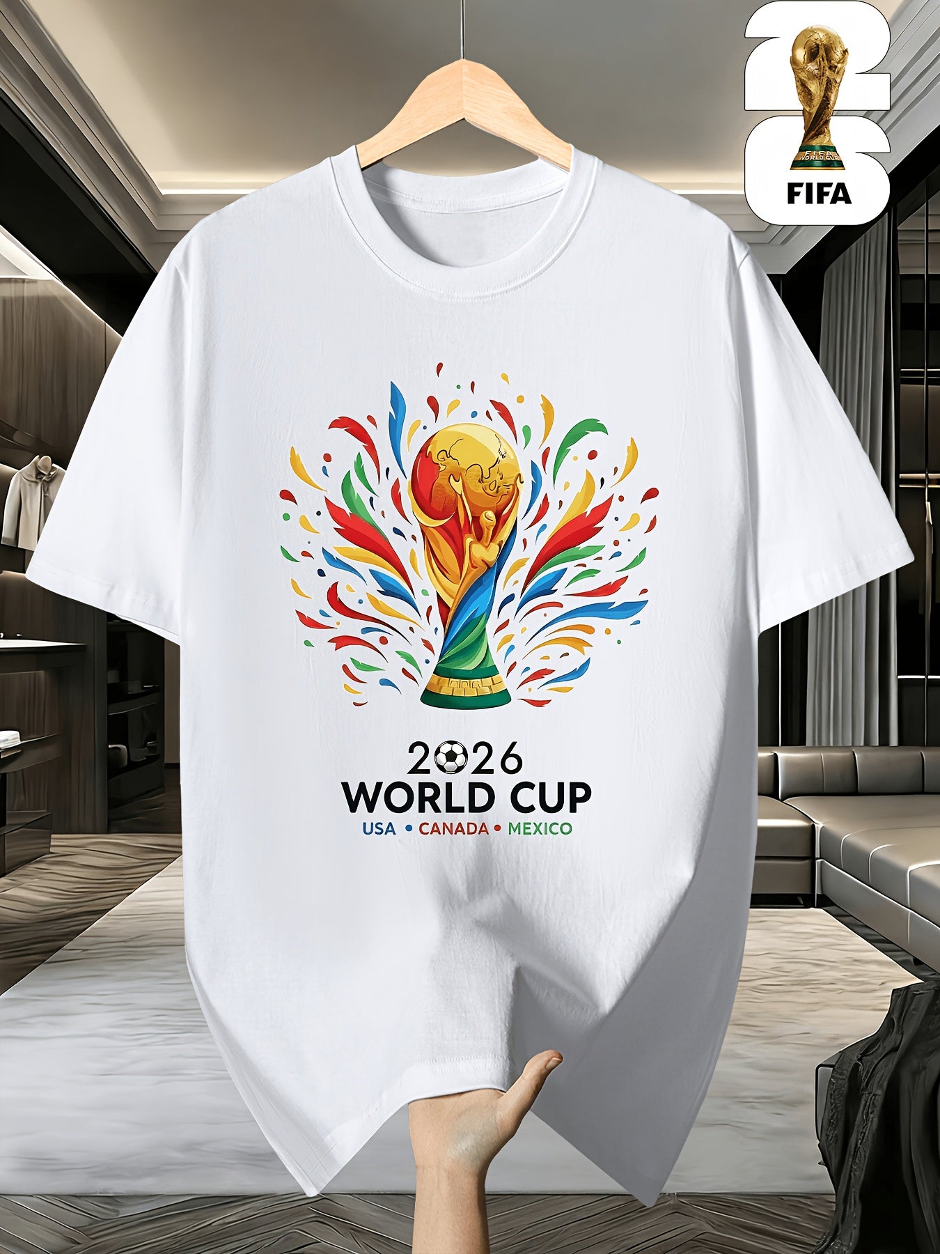 Unisex Short-Sleeve Football T-Shirt with Geometric Pattern