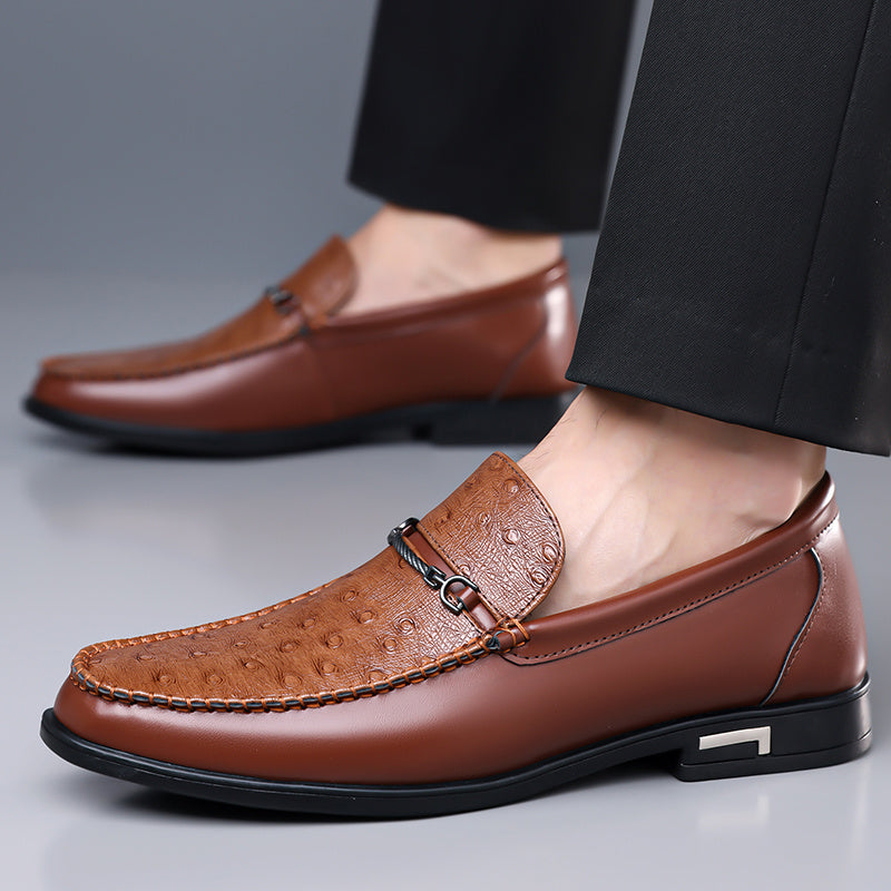 Men’s Plus Size Breathable PU Business Casual Loafers