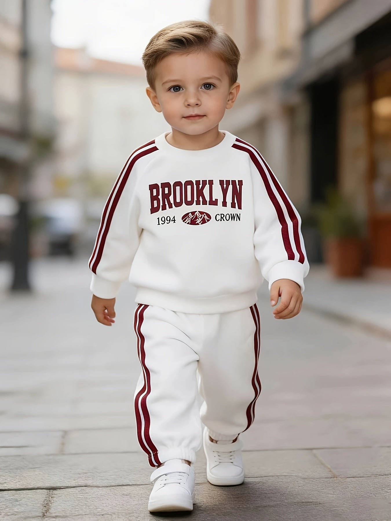Baby Boy Fall Winter Fleece Sweatshirt & Sweatpants Set