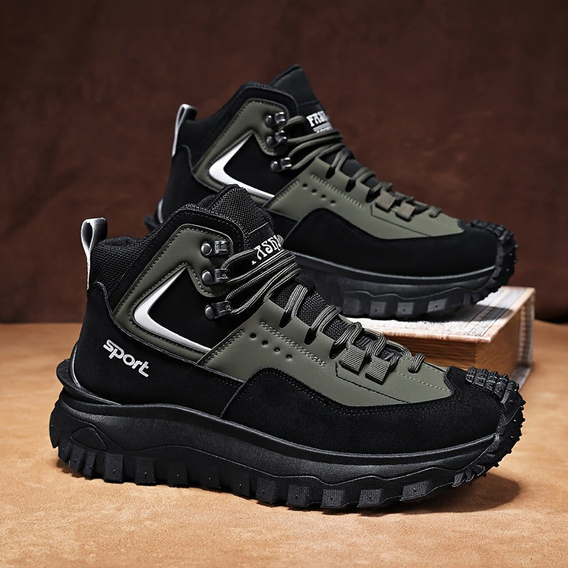 Men's Outdoor Hiking Boots - Breathable PU Upper, Thick Sole, Excellent Traction, Ideal for Mountain Climbing and Trekking | Military Boots | Camping Gear