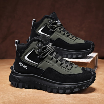 Men's Outdoor Hiking Boots - Breathable PU Upper, Thick Sole, Excellent Traction, Ideal for Mountain Climbing and Trekking | Military Boots | Camping Gear