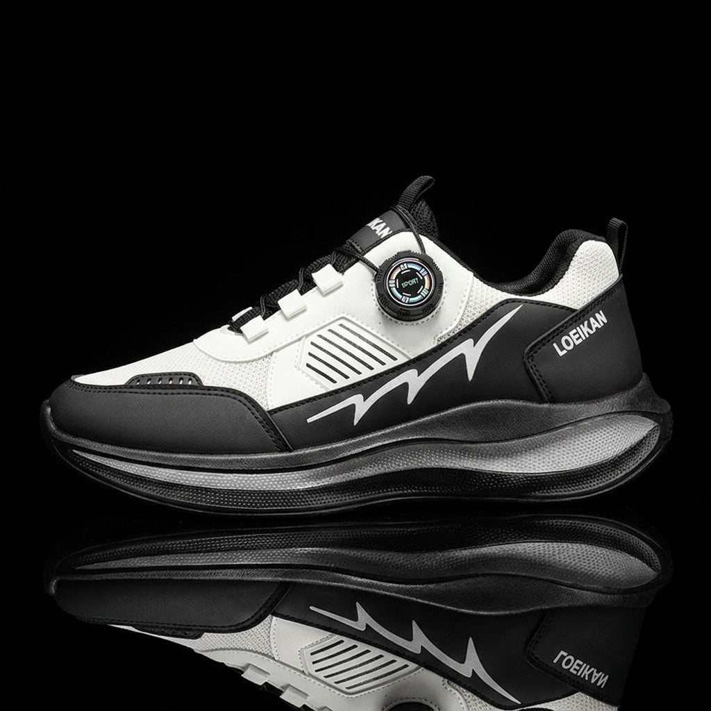 Men's Low-Top Casual Sneakers with Twist Buckle Design