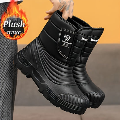 1pr Ունիսեքս Ձմեռային Տաք Ձյան Կոշիկներ, Ամենօրյա Սպորտային Բացօթյա Ոճ, Կարճ Կոշիկ Կախարդական Կպչուն Ժապավենով, EVA Վերնամաս, Գործվածքային Տակդիր, Ռետինե Տակ, Հարմարավետ Քայլարշավային Եվ Հանգստի Կոշիկներ Տղամարդկանց Եվ Կանանց Համար