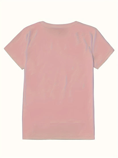 Leopard Lip Print Crew Neck T-shirt, հարմարավետ կարճաթև վերնաշապիկ ամառային և գարնան համար, կանացի հագուստ