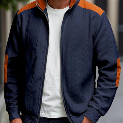 Men'S Light Blue Quilted Zip-Up Jacket - Casual Fall/Winter Outerwear with Stand Collar, Long Sleeves, and Front Pockets, Perfect for Casual Attire, Autumn Winter Apparel | Quilted Texture Jacket | Zippered Jacket