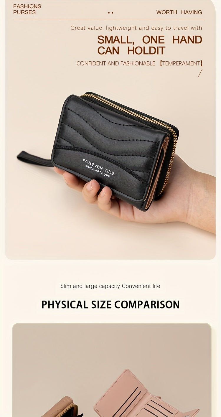 Կանացի նորաձև մինիմալիստական ​​ծալովի դրամապանակ՝ ճարմանդային դիզայնով, մեծ տարողությամբ, հասանելի է 6 գույնով