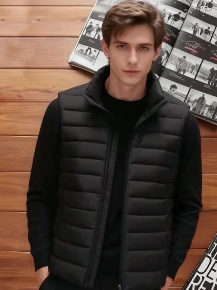 Men's Gift, Men's Fashion Casual Vest Jacket, Solid Color with Zipper Placket, Simple Design, Regular Fit Suitable for Daily Casual Wear, Men's Outerwear, Men's Outfit. Valentine's Day Gift for Men - ayq