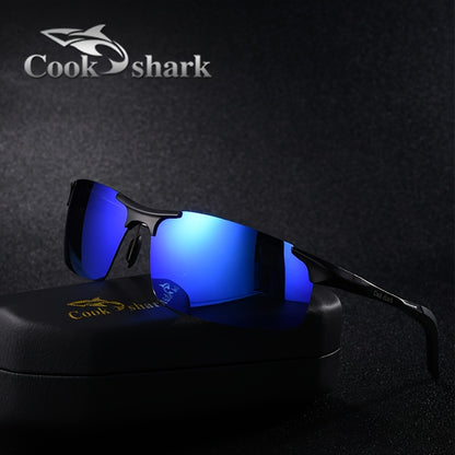 CookShark Polarized Men's Sunglasses Rimless Magnesium Alloy Frame