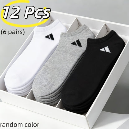Unisex Invisible Sports Socks 3 or 6 Pairs Moisture-Wicking