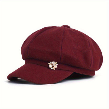 Women's Classic Warm Newsboy Beret Hat Lightweight Polyester