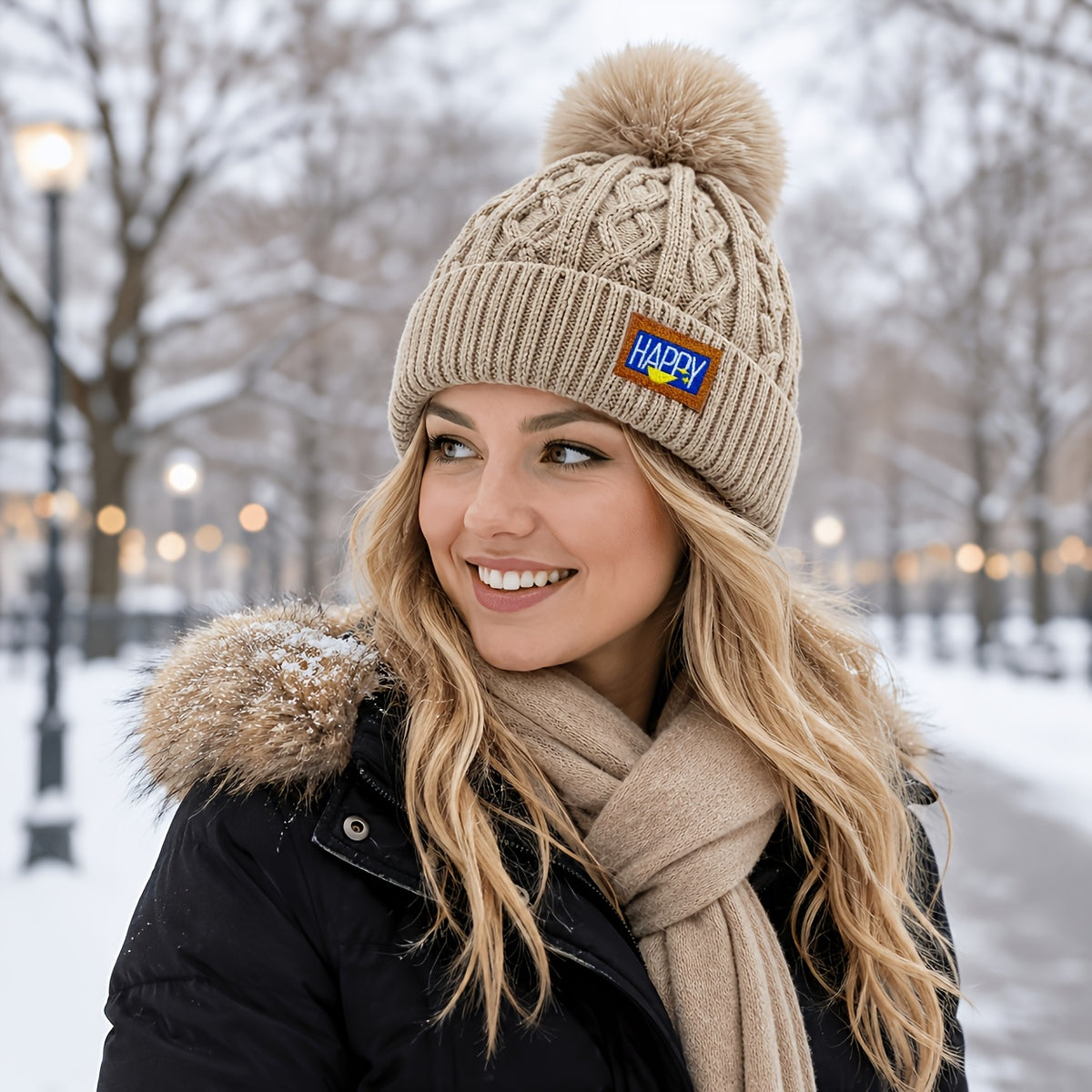 Women’s Lightweight Knit Pom-Pom Winter Hat - Warm & Trendy