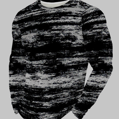 Տղամարդկանց նորաձև, կլոր վզնոցով երկար թևքերով վերնաշապիկ՝ անհատականությամբ, աբստրակտ, հյուսվածքային նախշերով, առօրյա, բազմակողմանի, նորաձև, փողոցային ոճի, երիտասարդական, հիմնական շերտով վերնաշապիկ