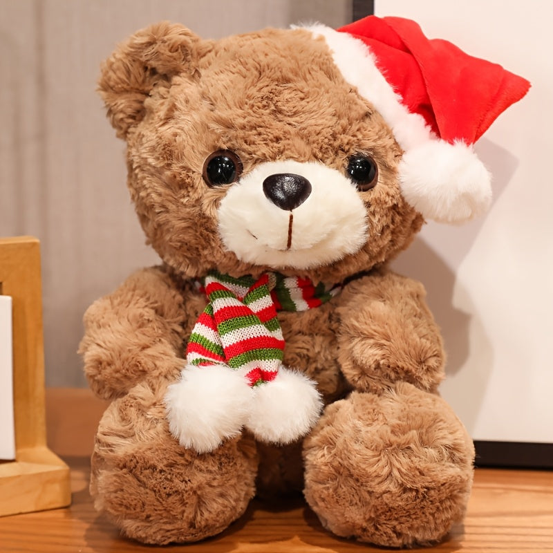 One Cute Christmas Teddy Bear Plush Toy, Perfect As a Soft Gift for Children, Ideal for Holiday Home Decoration And As a Festive Present