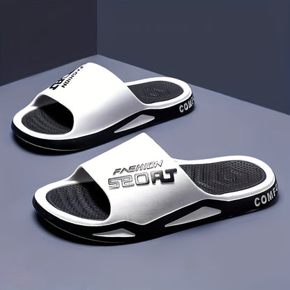 Trendy Oversized Flat Slippers for Home, Bathroom, And Indoor Use; Lightweight Soft-Soled Suitable for Outdoor Sports And Comfortable Beach Outings. - ayq