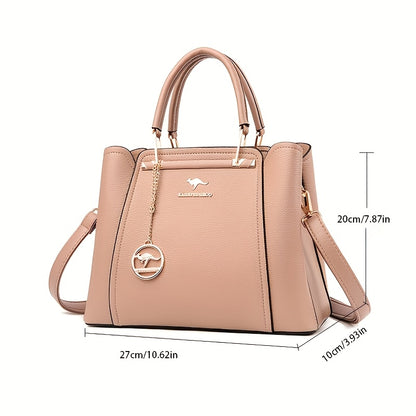 Elegant Women's Fabric Handbag with Metal Accents - Versatile Style