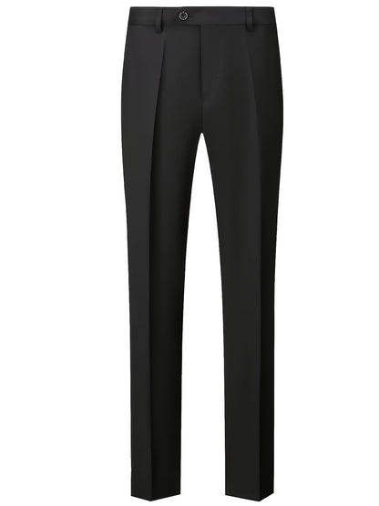 Men's Classic Solid Color Suit Set 2pcs, Suit Jacket + Trousers, Suitable for Business Meetings, Parties, Weddings and Graduation Ceremonies, No Tie