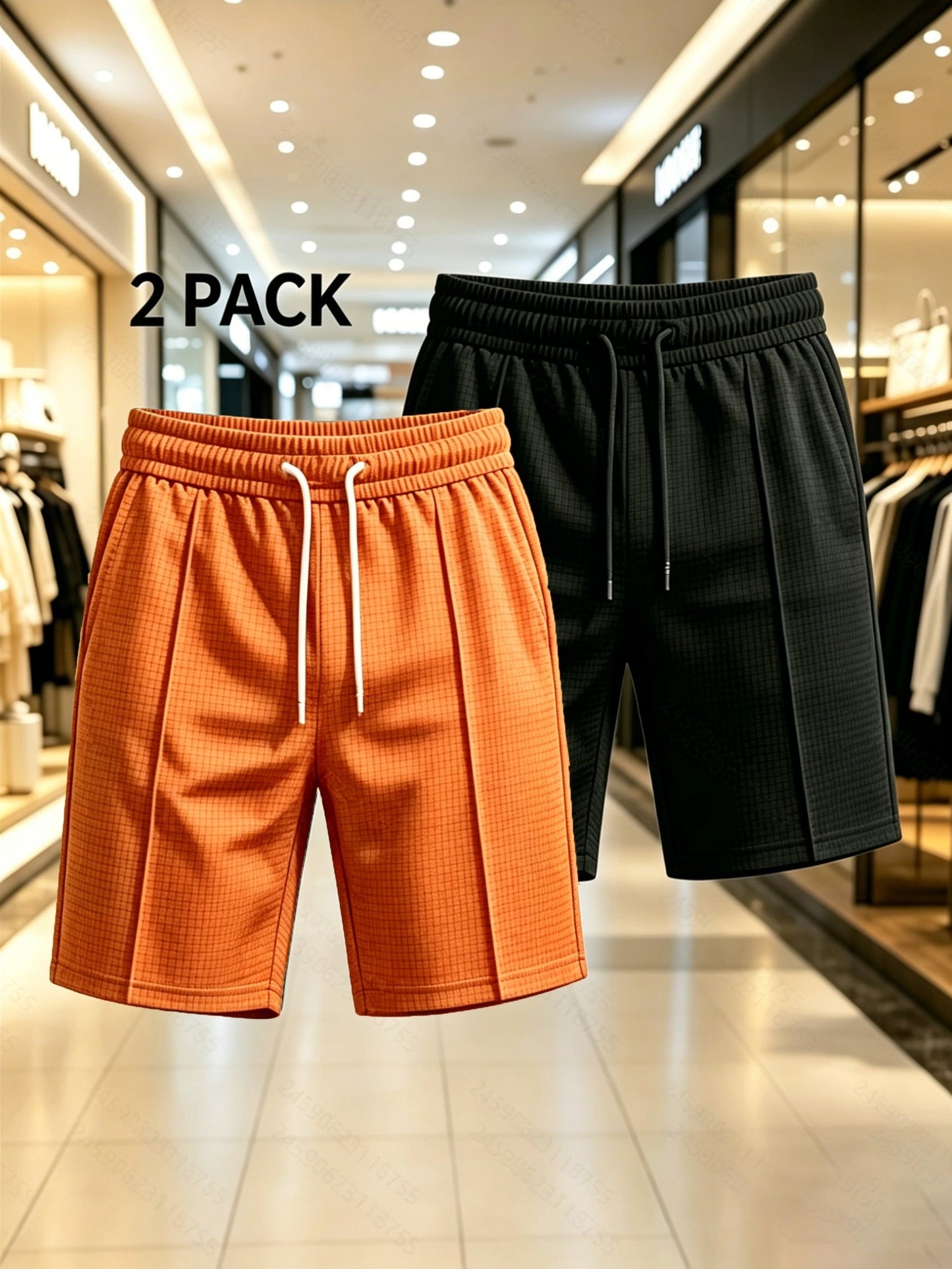 Men's Casual Summer Sports Shorts 2-Pack in Solid Colors