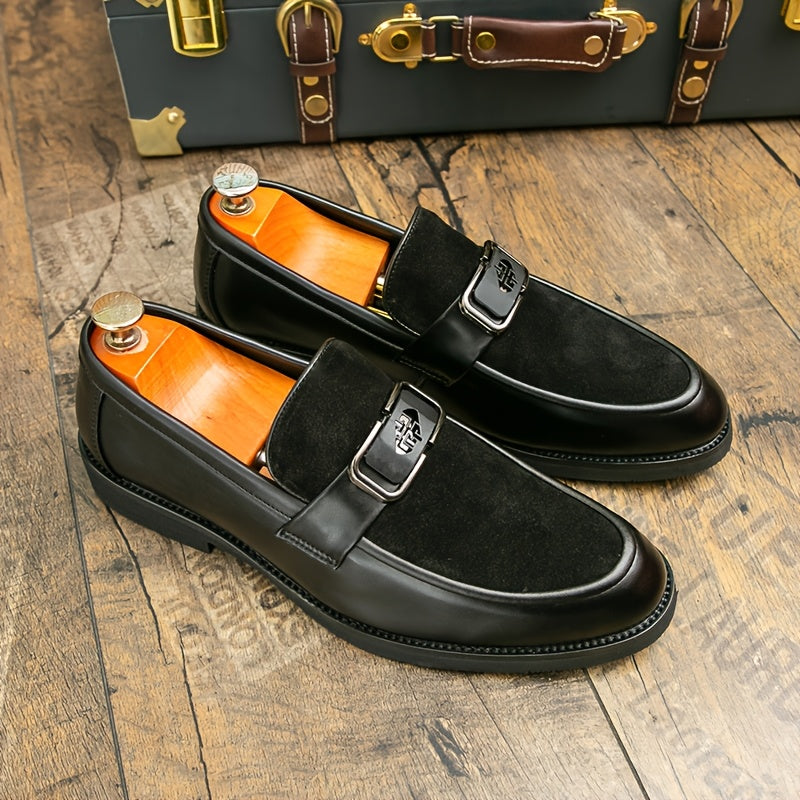Men's British Style Business Casual Black PU Loafers