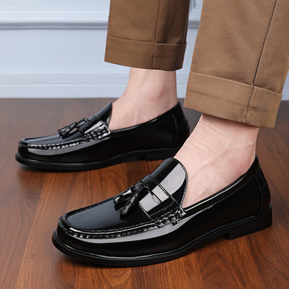Men's Casual Slip-On Loafers Black Soft Sole Business Shoes