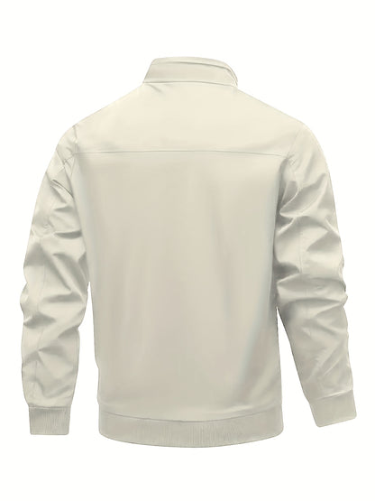 Men's Academic Jacket - Burgundy (Deep Red), Zip-Up Front Closure, Structured Non-Stretch Fabric, Zippered Pockets - Formal & Casual Outerwear for Office, Events, Everyday - Easy-Care Coat, Dressy Jacket, Houndstooth Pattern