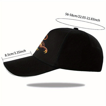 Unisex Scorpion Print Baseball Cap for Outdoor Sports