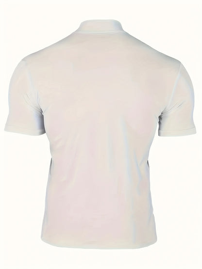 Men'S Short-Sleeve Polo Shirt Made of Breathable And Comfortable Knitted Fabric, Suitable for Cycling, Outdoor Sports, Gym, And Casual Wear for a Fitted Look - ayq