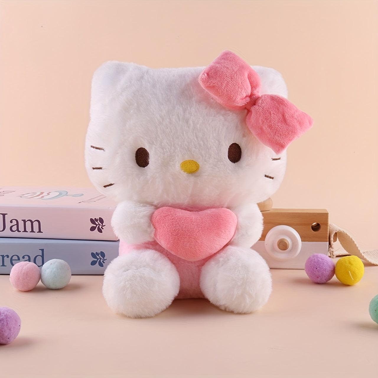 Sanrio Hello Kitty Kuromi My Melody Heart-Shaped Plush Pillow Doll, Cute Room Decor Collectible Plush Toy, Charming Plush Doll for Birthday Holiday Gift for Girls