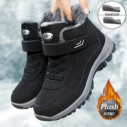 Men'S & Women'S Winter Snow Boots - Thick-Soled Ankle Boots with Non-Slip Rubber Sole & Striped Traction, PU Upper & Warm - All-Season Cold Weather Hiking, Ice Climbing Boots (unisex Sizes Available), Hiking Boots, Outdoor Fo