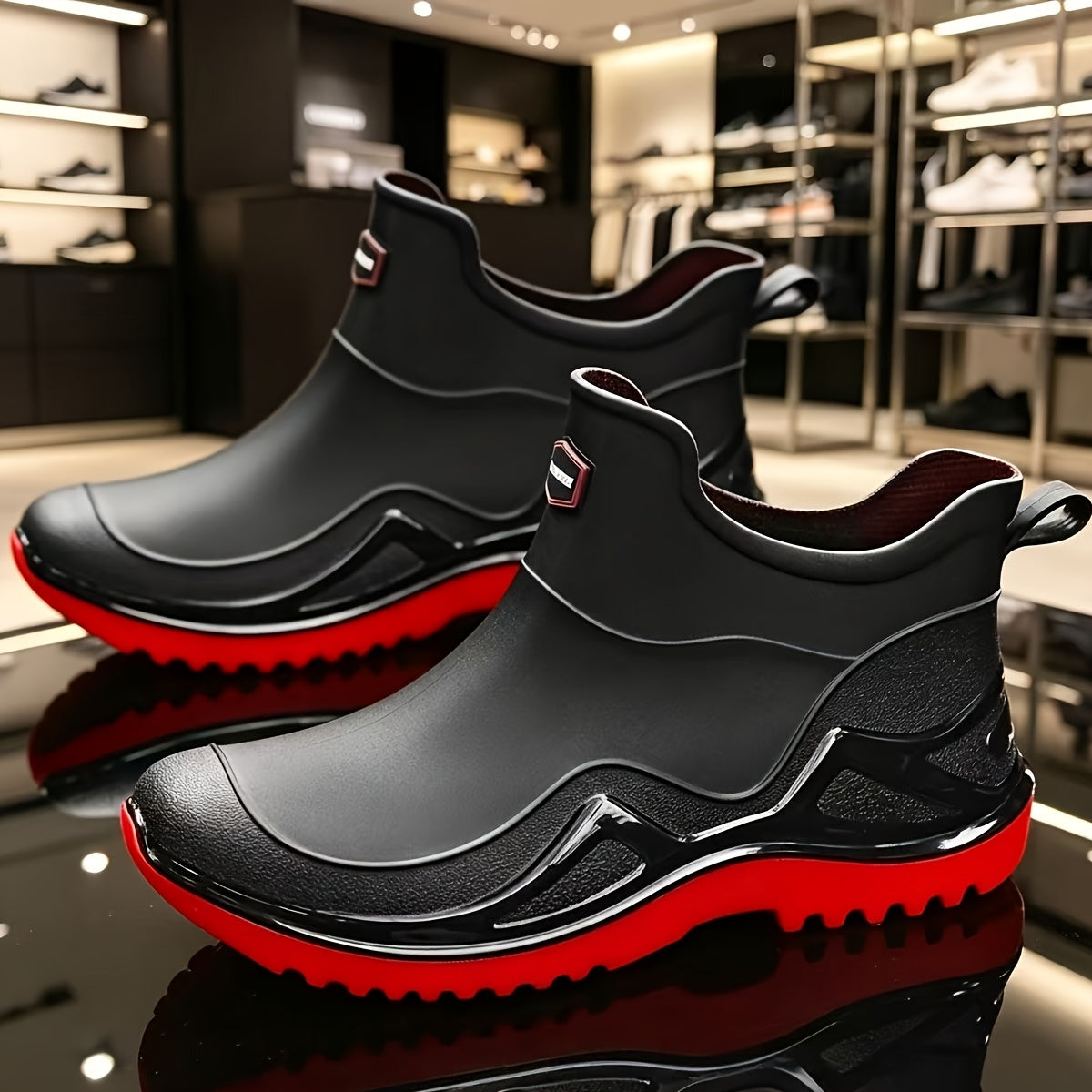 Men's All-Season Outdoor Slip-On Rain and Hiking Boots