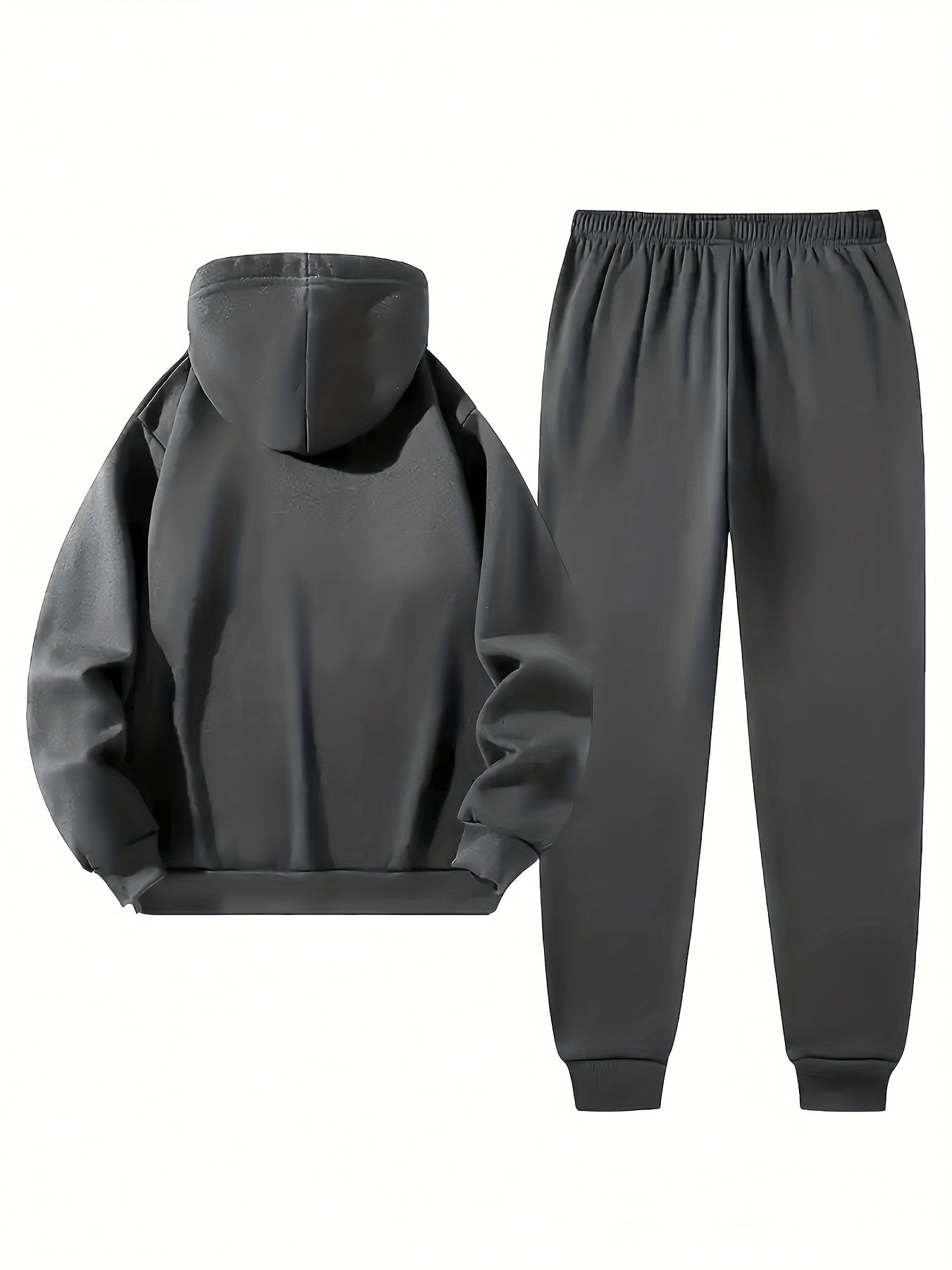 Halloween Men'S Hoodie with PARIS Lettering And Drawstring Sweatpants Set, a Must-Have Outfit for Autumn And Winter, Perfect for Everyday Outdoor Wear - ayq