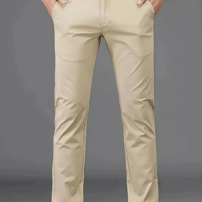 New Casual Formal Pants for Men in Four Seasons, Featuring a Business Style with Trendy Long Trousers. Fashionable And Versatile Men'S Elastic Dress Pants with a Comfortable Classic Design for Casual Wear.