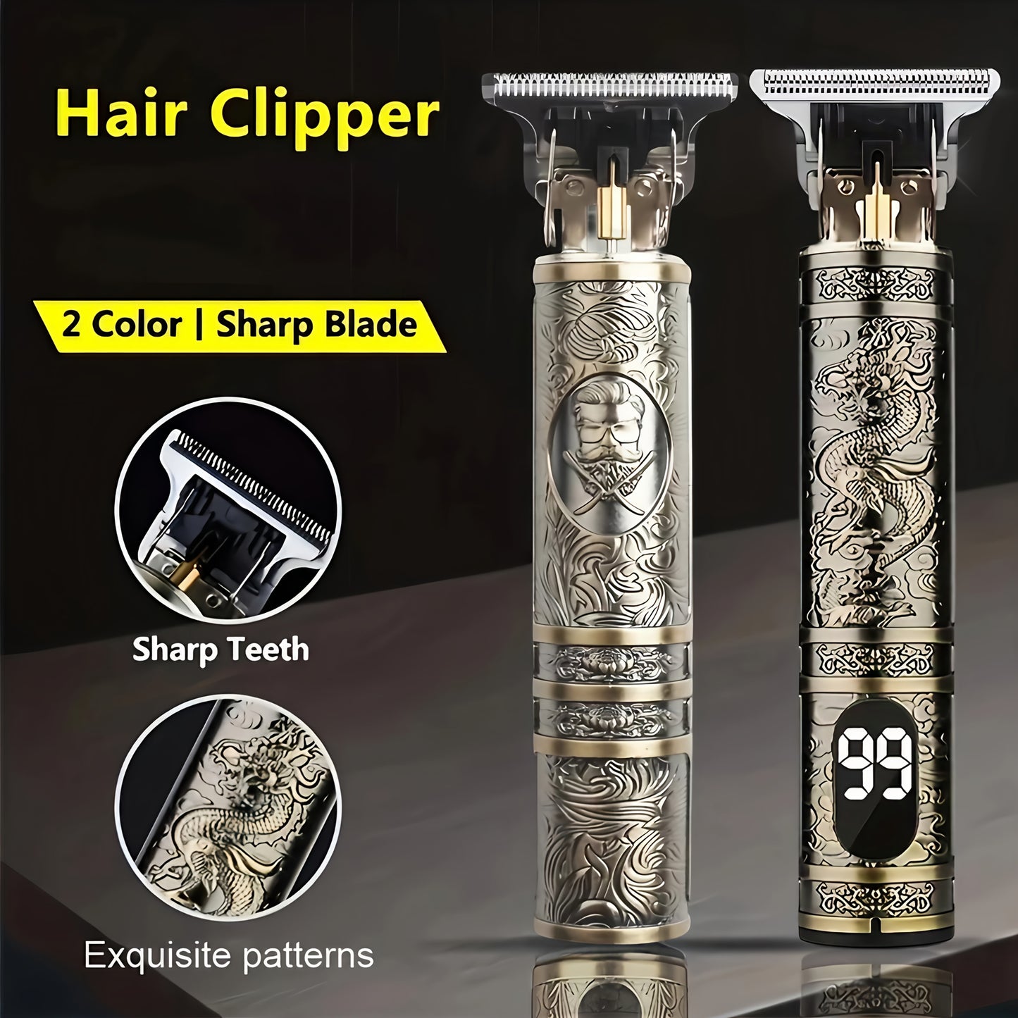 YAIAWISU Men's -Like Electric Hair Clipper & Beard Trimmer - USB- Operation, T-Shaped Blade with 4 Adjustable Speeds (Limited Combs), Self-Cleaning Design, Lithium-Free -Free Technology, All-in-One Hair Cutting