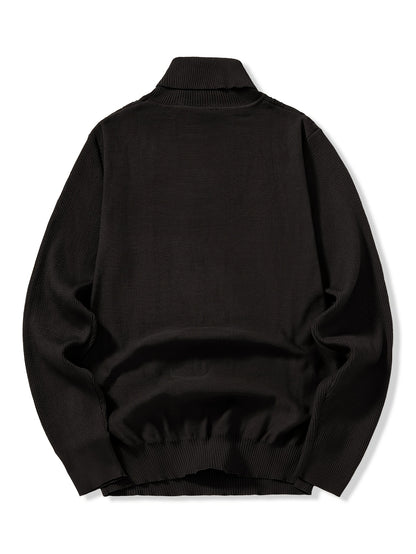 Տղամարդու միագույն, բարձր օձիքով սվիտեր, բարձր առաձգական, ոճային, հարմարավետ և տաք վերնաշապիկ, հարմար է աշնանը և ձմռանը բացօթյա հագուստի համար, հիմնական շերտի սվիտեր, գծավոր տրիկոտաժե բարձր օձիքով սվիտեր - երկար թևքով պուլովեր, առանձնահատկություններ